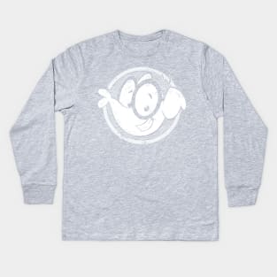 Eric the Elephant in White- Kids Long Sleeve T-Shirt